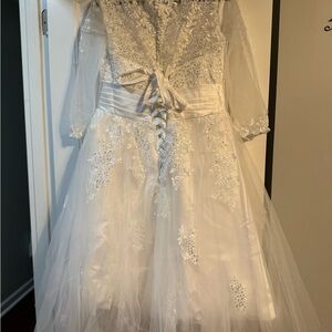 Elegant White Lace Kids Dress